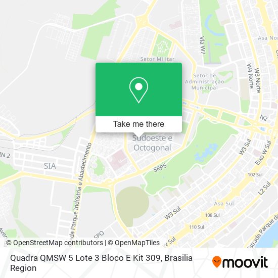 Quadra QMSW 5 Lote 3 Bloco E Kit 309 map