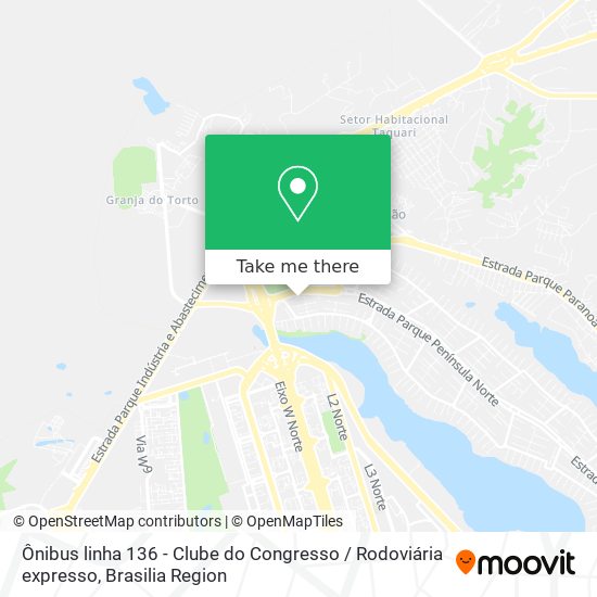 Ônibus linha 136 - Clube do Congresso / Rodoviária expresso map