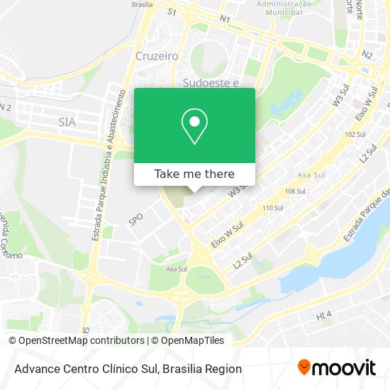 Advance Centro Clínico Sul map