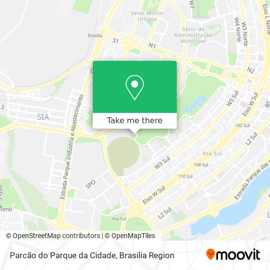 Mapa Parcão do Parque da Cidade