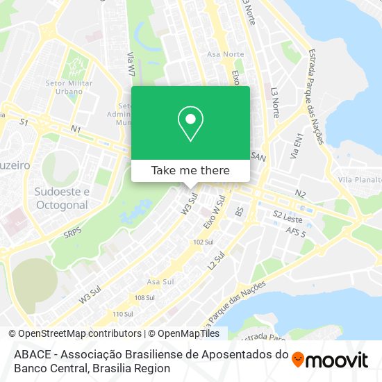 ABACE - Associação Brasiliense de Aposentados do Banco Central map