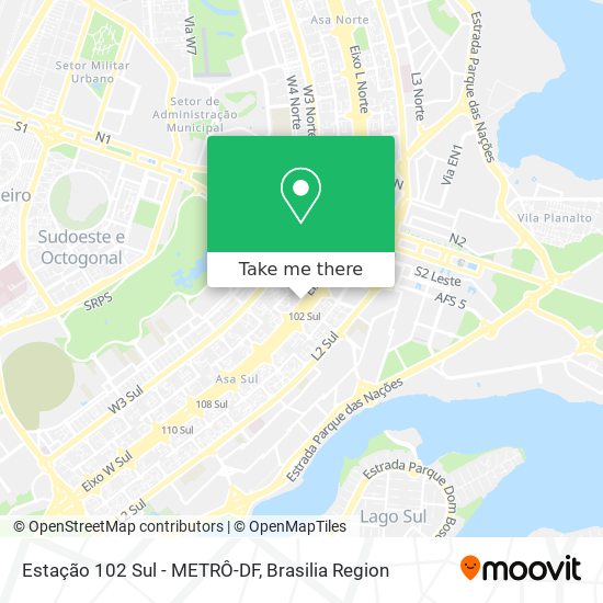 Estação 102 Sul - METRÔ-DF map