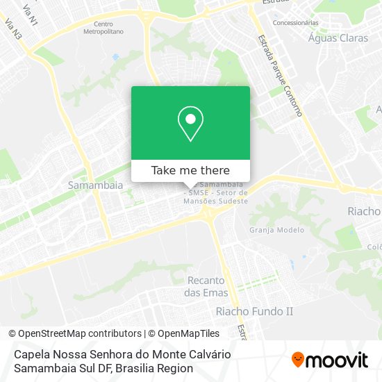 Capela Nossa Senhora do Monte Calvário Samambaia Sul DF map