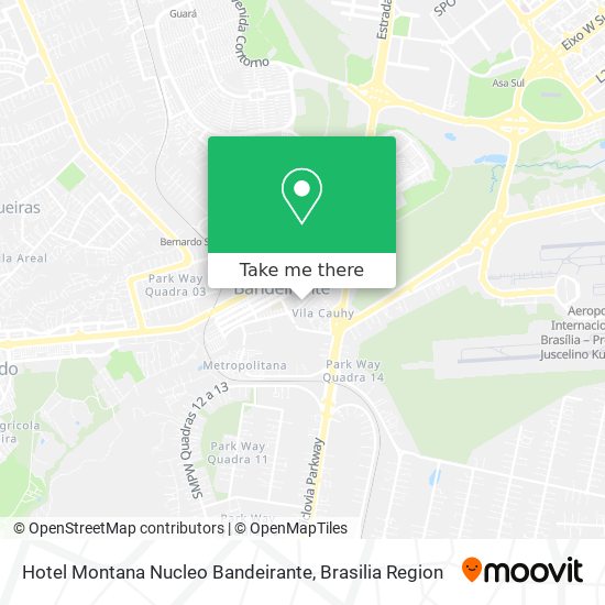 Hotel Montana Nucleo Bandeirante map