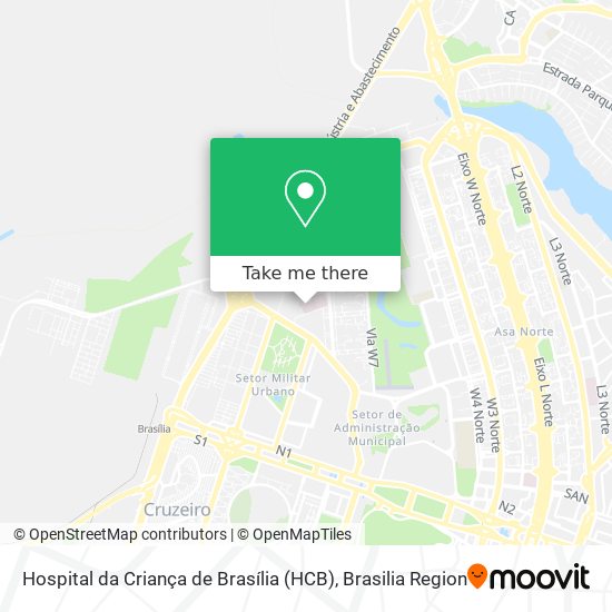 Hospital da Criança de Brasília (HCB) map