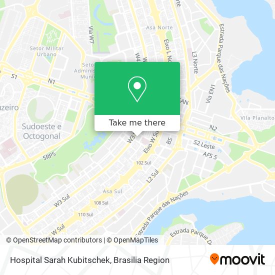 Hospital Sarah Kubitschek map