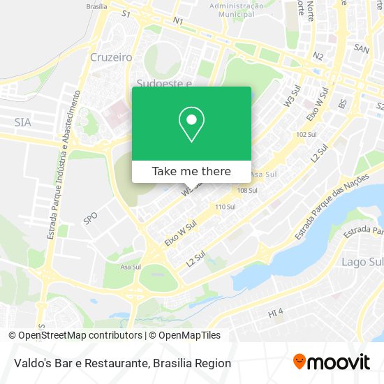 Mapa Valdo's Bar e Restaurante