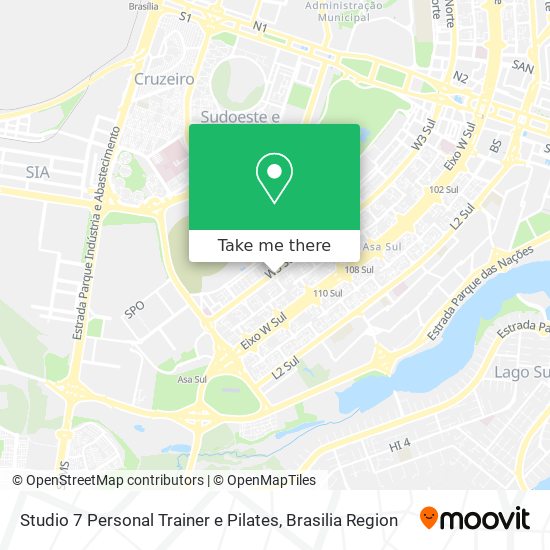 Mapa Studio 7 Personal Trainer e Pilates