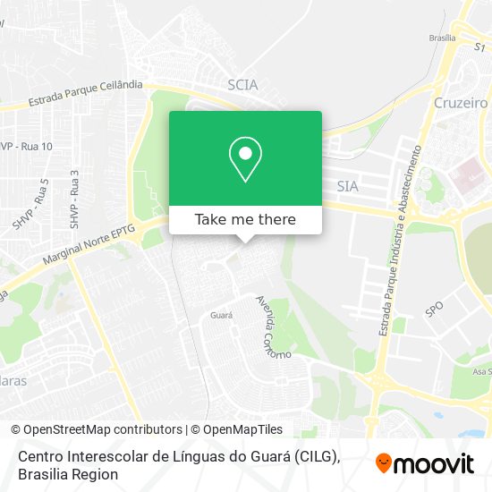 Mapa Centro Interescolar de Línguas do Guará (CILG)