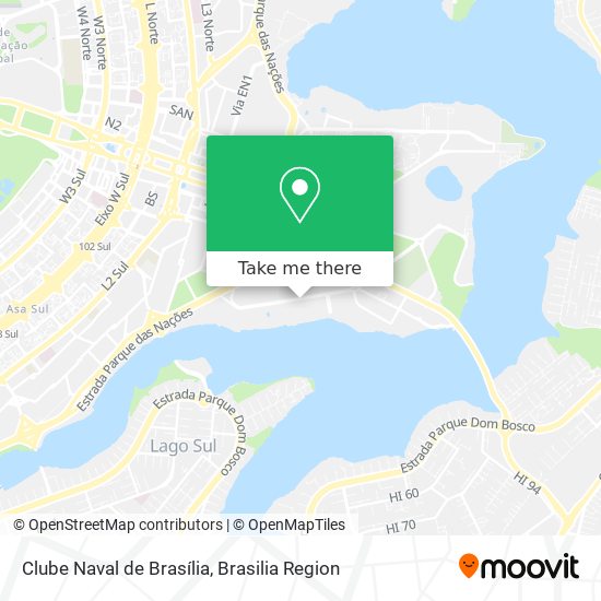 Mapa Clube Naval de Brasília