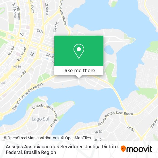 Assejus Associação dos Servidores Justiça Distrito Federal map