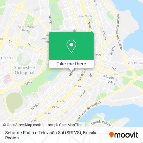 Setor de Rádio e Televisão Sul (SRTVS) map