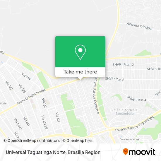 Universal Taguatinga Norte map