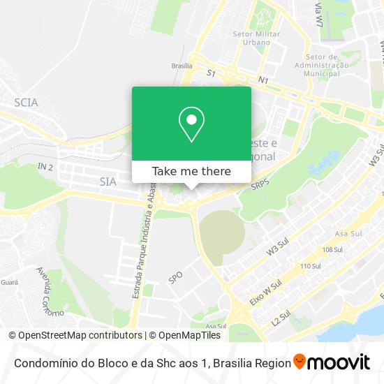 Condomínio do Bloco e da Shc aos 1 map