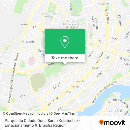 Parque da Cidade Dona Sarah Kubitschek-Estacionamento 9 map