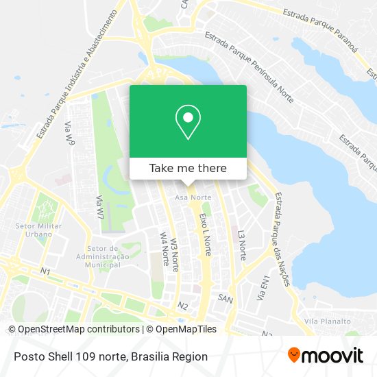 Posto Shell 109 norte map