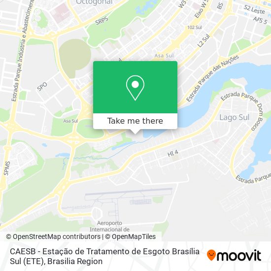 CAESB - Estação de Tratamento de Esgoto Brasília Sul (ETE) map