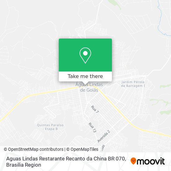 Aguas Lindas Restarante Recanto da China BR 070 map