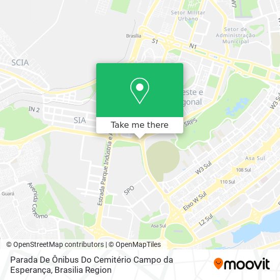 Mapa Parada De Ônibus Do Cemitério Campo da Esperança