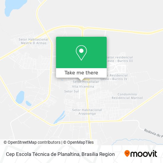 Cep Escola Técnica de Planaltina map