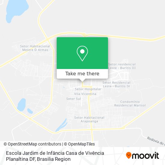 Escola Jardim de Infância Casa de Vivência Planaltina DF map
