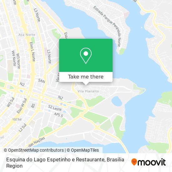 Esquina do Lago Espetinho e Restaurante map