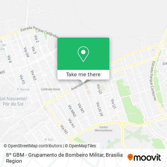 Mapa 8º GBM - Grupamento de Bombeiro Militar