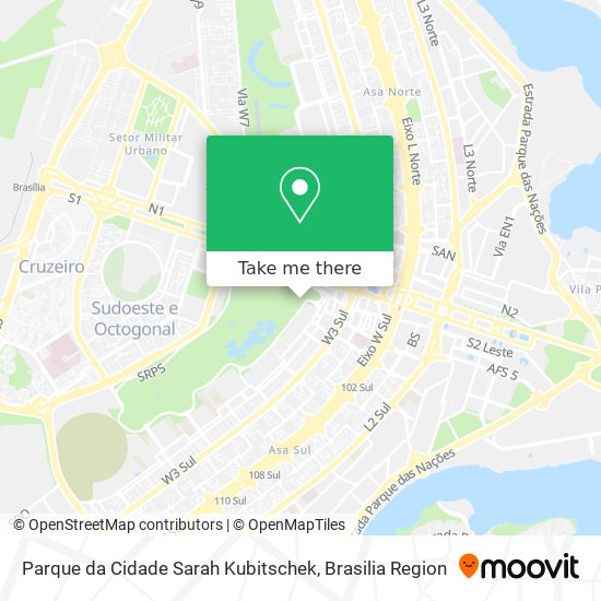 Parque da Cidade Sarah Kubitschek map