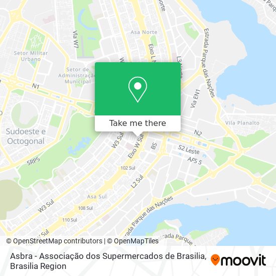 Asbra - Associação dos Supermercados de Brasilia map