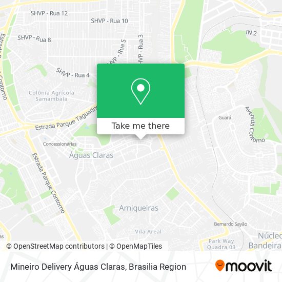 Mapa Mineiro Delivery Águas Claras