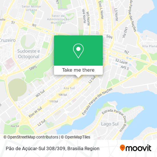 Pão de Açúcar-Sul 308/309 map