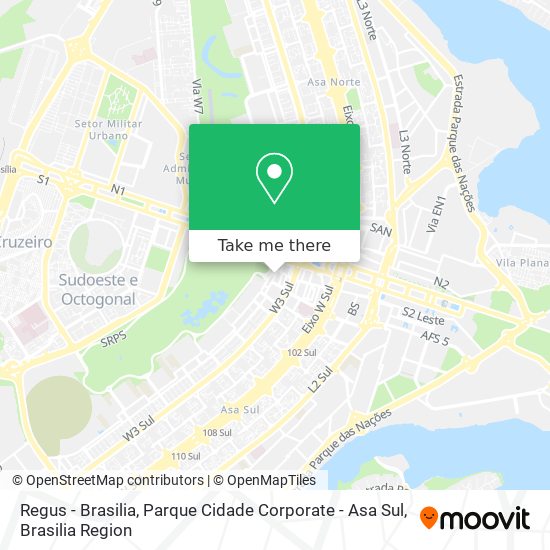 Regus - Brasilia, Parque Cidade Corporate - Asa Sul map