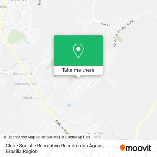 Mapa Clube Social e Recreativo Recanto das Águas