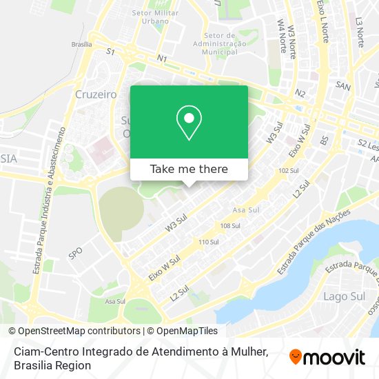 Mapa Ciam-Centro Integrado de Atendimento à Mulher