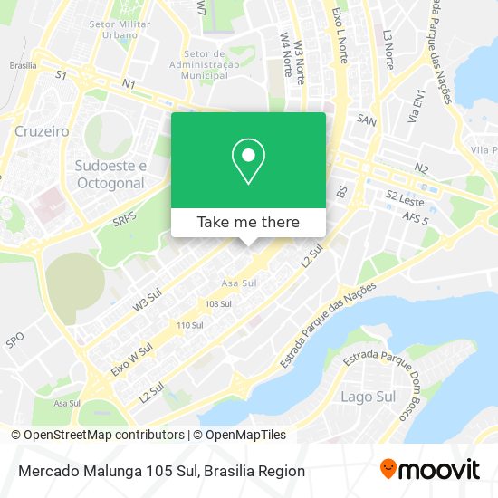 Mercado Malunga 105 Sul map