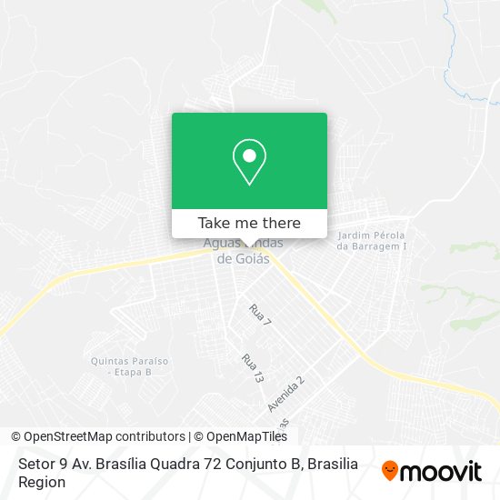 Mapa Setor 9 Av. Brasília Quadra 72 Conjunto B
