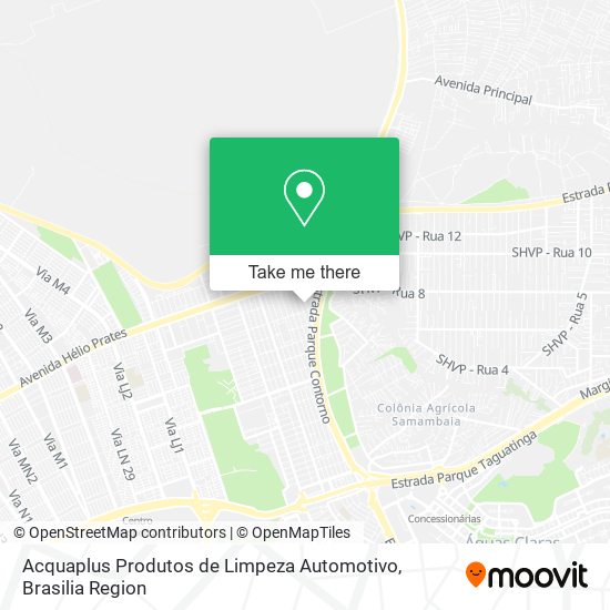 Mapa Acquaplus Produtos de Limpeza Automotivo