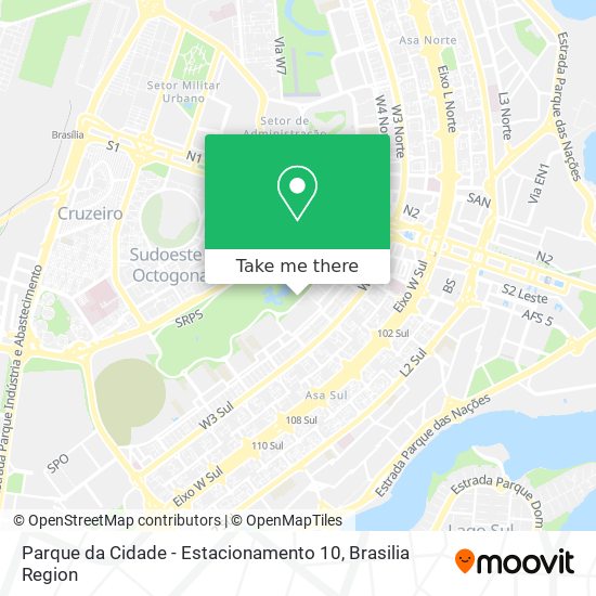 Parque da Cidade - Estacionamento 10 map