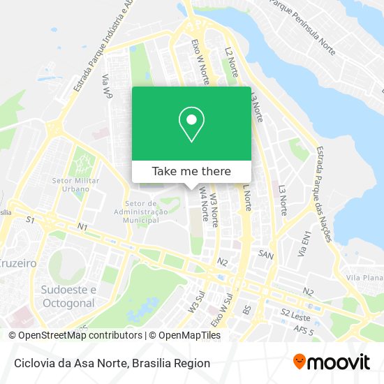 Ciclovia da Asa Norte map