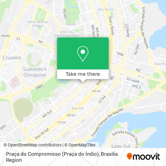 Mapa Praça do Compromisso (Praça do Índio)