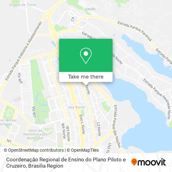 Coordenação Regional de Ensino do Plano Piloto e Cruzeiro map