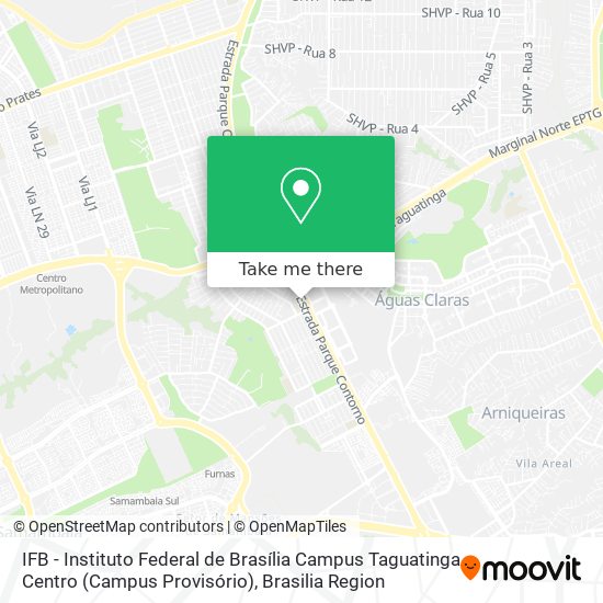 Mapa IFB - Instituto Federal de Brasília Campus Taguatinga Centro (Campus Provisório)