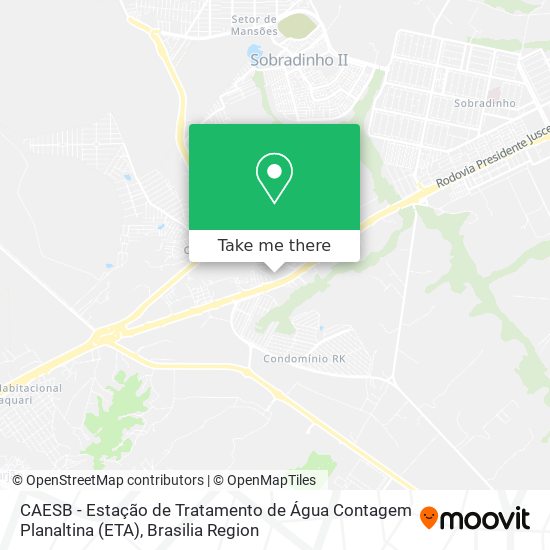 Mapa CAESB - Estação de Tratamento de Água Contagem Planaltina (ETA)