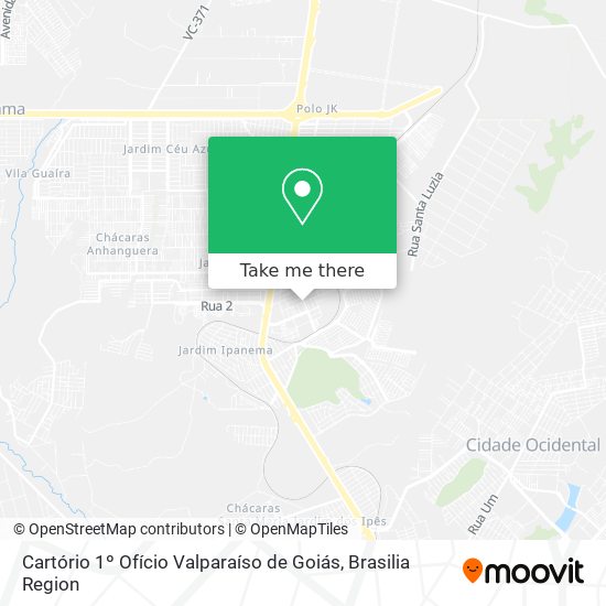 Mapa Cartório 1º Ofício Valparaíso de Goiás