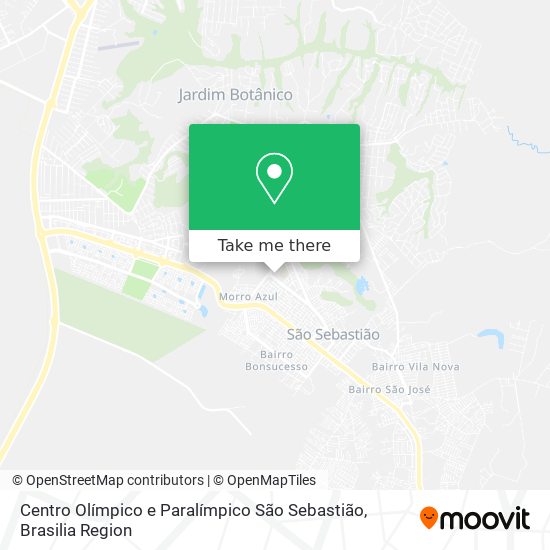 Mapa Centro Olímpico e Paralímpico São Sebastião