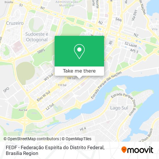 FEDF - Federação Espírita do Distrito Federal map