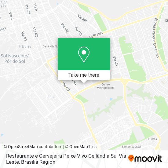 Restaurante e Cervejeira Peixe Vivo Ceilândia Sul Via Leste map