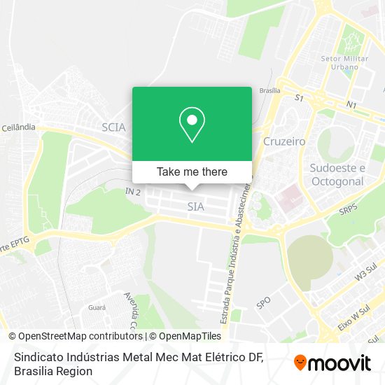 Mapa Sindicato Indústrias Metal Mec Mat Elétrico DF