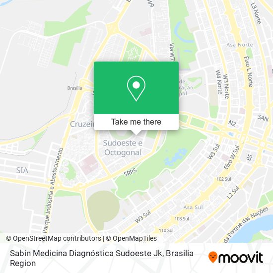 Mapa Sabin Medicina Diagnóstica Sudoeste Jk