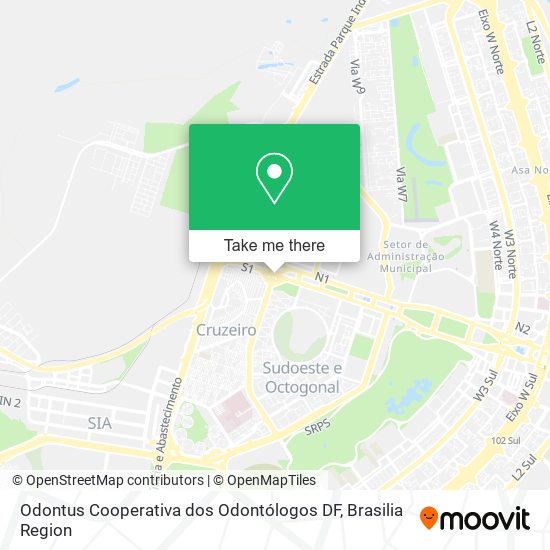 Odontus Cooperativa dos Odontólogos DF map